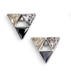 REBECCA MINKOFF Triangle Stone Stud Earrings